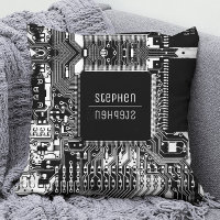 Black white printed circuit board Geek Electronics