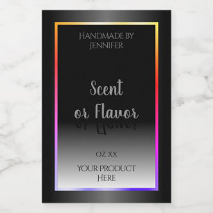 Black White Product Labels Colourful Rainbow Frame