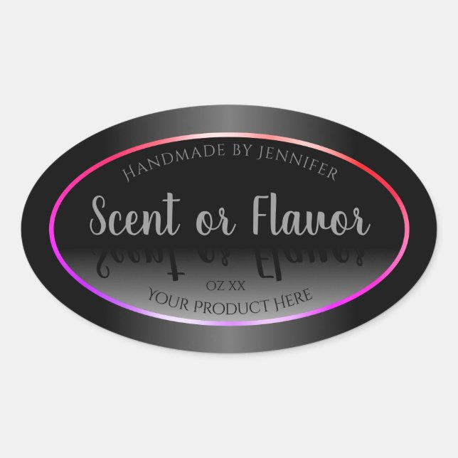 Black White Product Labels Colourful Rainbow Frame (Front)