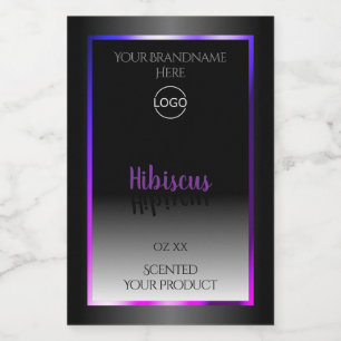 Black White Product Labels Purple Pink Frame Logo