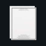 Black White Professional Business Personalized Letterhead<br><div class="desc">A simple black and white professional letterhead for your business. All of the fields are editable,  so you can change them to say what you want,  or delete one if you don't need it.</div>