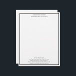 Black White Professional Business Personalized Letterhead<br><div class="desc">A simple black and white professional letterhead for your business. All of the fields are editable,  so you can change them to say what you want,  or delete one if you don't need it.</div>