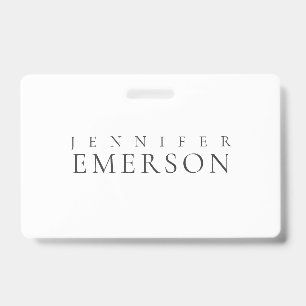 Black white professional minimalist modern plain badge