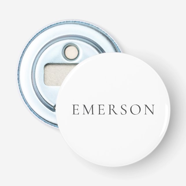Black white professional minimalist modern plain  bottle opener (Front)