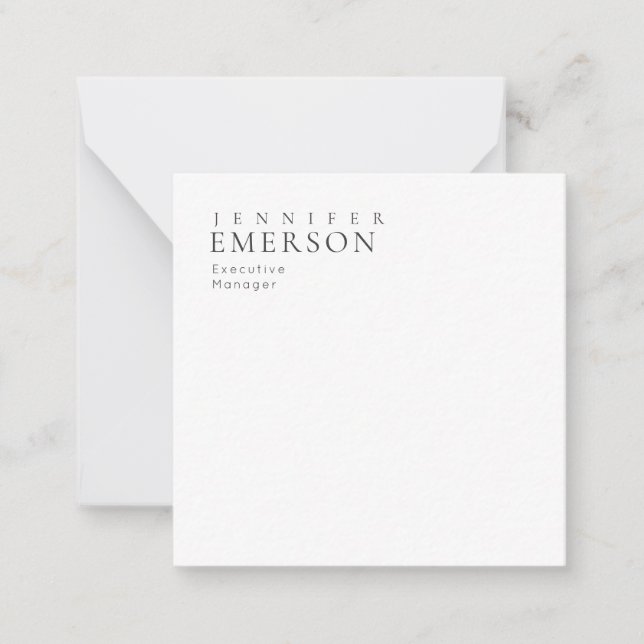 Black white professional minimalist modern plain  card (Front)