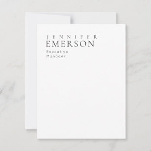 Black white professional minimalist modern plain card