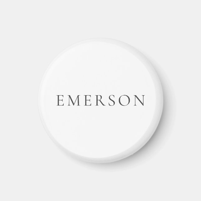 Black white professional minimalist modern plain  magnet (Front)