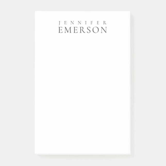 Black white professional minimalist modern plain  post-it notes (Front)