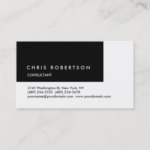 Black White Professional Modern Business Card