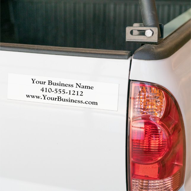 Black White Professional Small Business Marketing Bumper Sticker (On Truck)