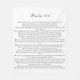 Black & White Psalm 103 Scripture Text Modern Fleece Blanket