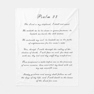 Black & White Psalm 23 Scripture Bible Text Modern Fleece Blanket