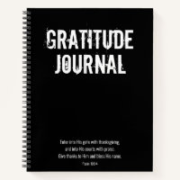 Black White Psalm Bible Verse Gratitude Journal
