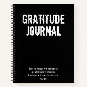 Black White Psalm Bible Verse Gratitude Journal