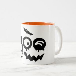 Black White Pumpkin Halloween Illustration Mug