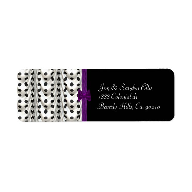 Black White Purple Draped Polka Dots (Front)