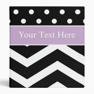 Black White Purple Pattern Custom Binder