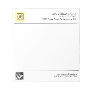 Black White QR Code Business Logo Modern  Notepad