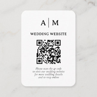 Black & White QR Code Wedding Enclosure Card