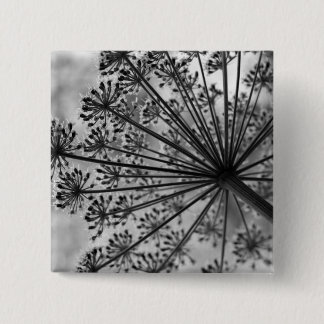 Black & White Queen Anne's Lace 2 Inch Square Button
