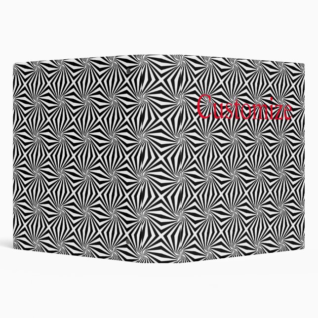 Black White Radiating Pattern Thunder_Cove Binder (Background)