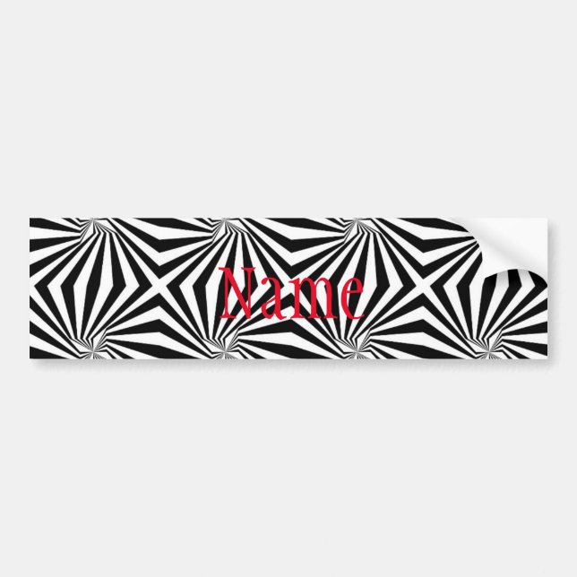 Black White Radiating Pattern Thunder_Cove  Bumper Sticker (Front)