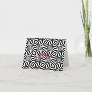 Black White Radiating Pattern Thunder_Cove Card