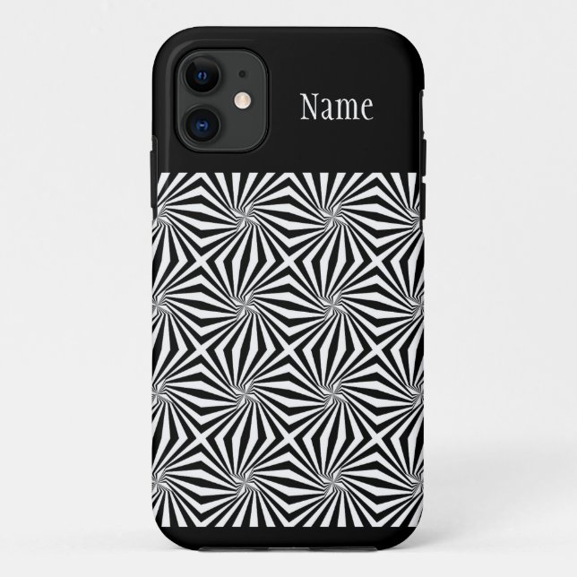 Black White Radiating Pattern Thunder_Cove Case-Mate iPhone Case (Back)
