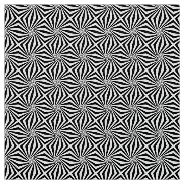 Black White Radiating Pattern Thunder_Cove  Fabric (Swatch)