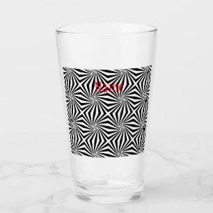 Black White Radiating Pattern Thunder_Cove  Glass