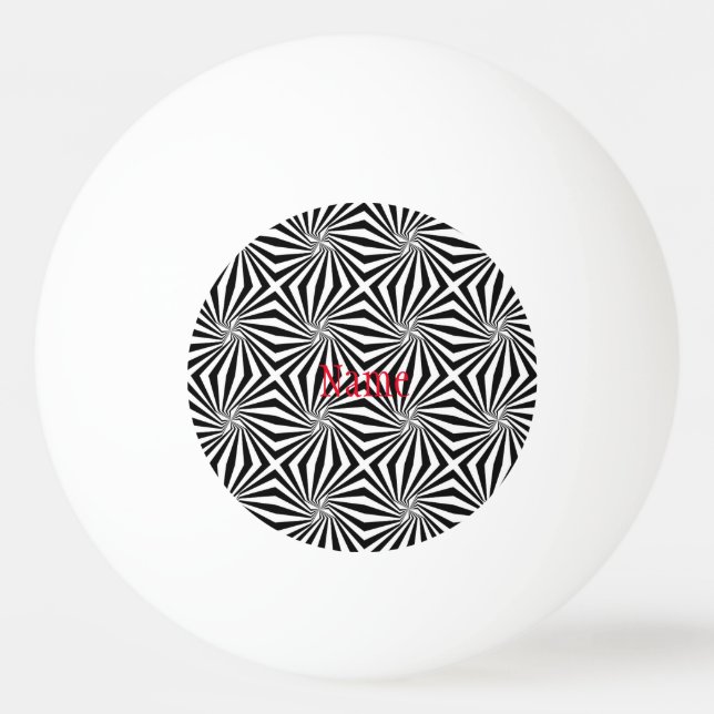 Black White Radiating Pattern Thunder_Cove  Ping Pong Ball (Front)