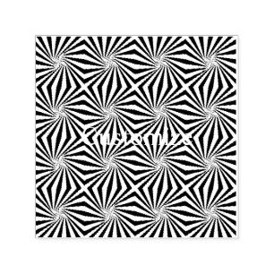 Black White Radiating Pattern Thunder_Cove Self-inking Stamp