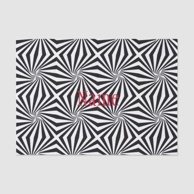 Black White Radiating Pattern Thunder_Cove Tissue Paper (Front)