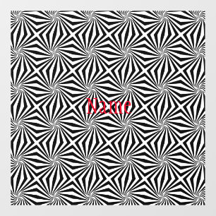 Black White Radiating Pattern Thunder_Cove  Window Cling