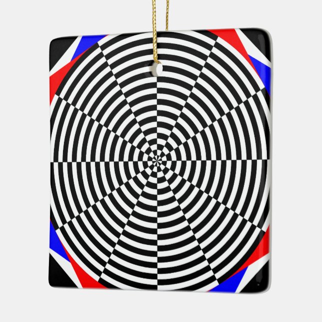 Black & White Radiation by Kenneth Yoncich Ceramic Ornament (Left)