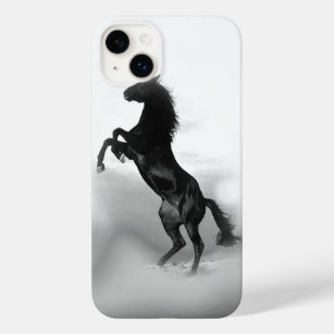 Black White Rearing Horse Silhouette Case-Mate iPhone 14 Plus Case