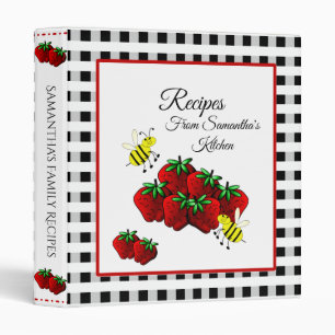 Black & White Recipe Cookbook Binder