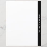Black & White Recipe Divider | Breads & Rolls