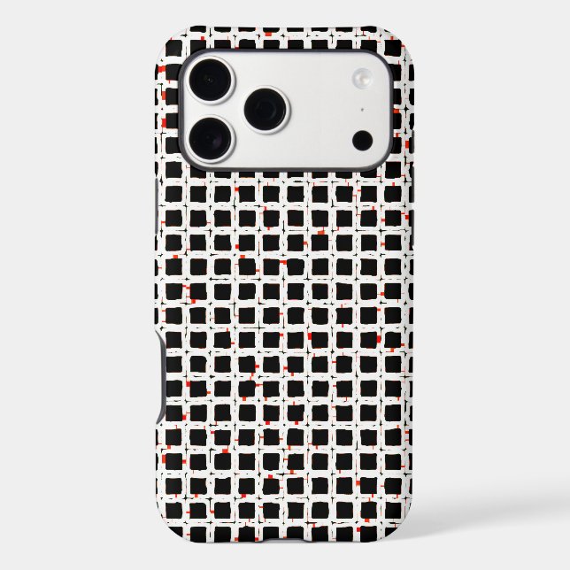 Black White Red Abstract Pattern Chic (Back)