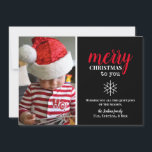 Black, White, Red Collage Snowflake Photo  Holiday Card<br><div class="desc">A simple,  elegant photo card for the holidays. Use your favourite photographs from the season to make your holiday card extra special!  Everything is customizable - want to change the fonts or colours? Just click customize further for more options!</div>