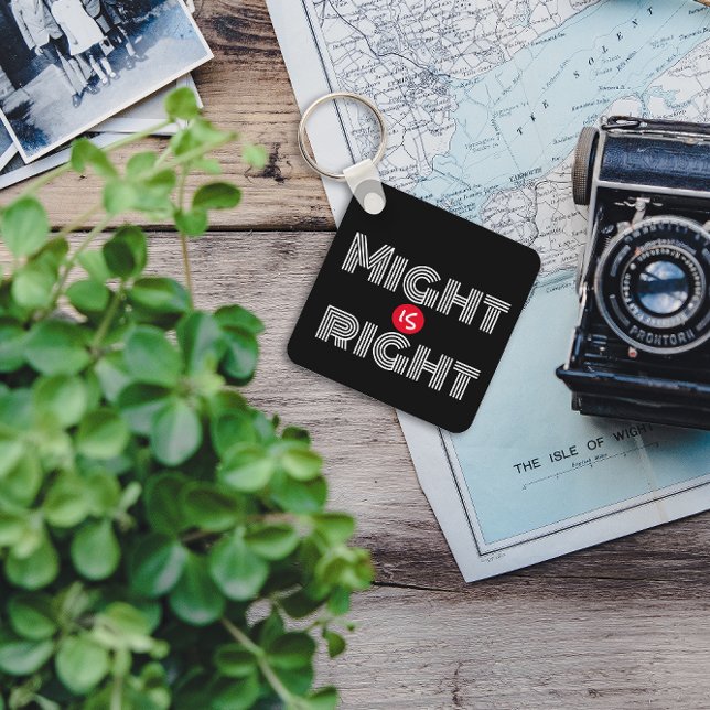 Black white red courage quote typography keychain (Creator Uploaded)