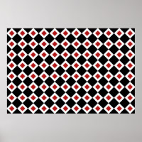 Black, White, Red Diamond Pattern