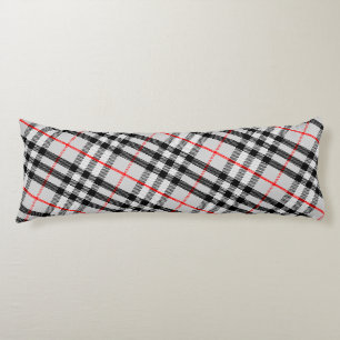 Black White Red Gingham Classic Chequered Fabric Body Pillow