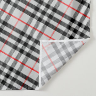 Black White Red Gingham Classic Chequered Fabric Tapestry