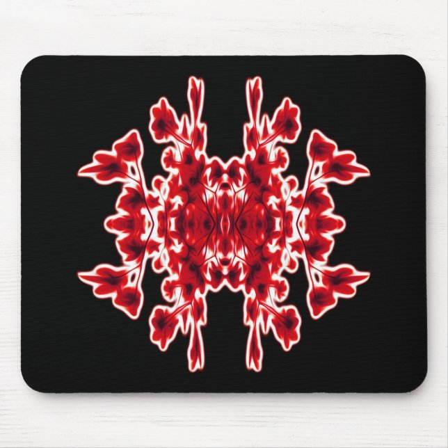 Black White Red Graphic Abstract Pattern Mouse Pad (Front)