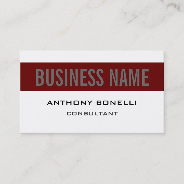 Black White Red Grey Stripe Charming Business Card (Front)