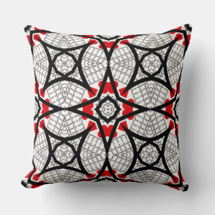 BLACK WHITE RED LOVE ALWAYS REPEAT WORDS SYMMETRY THROW PILLOW