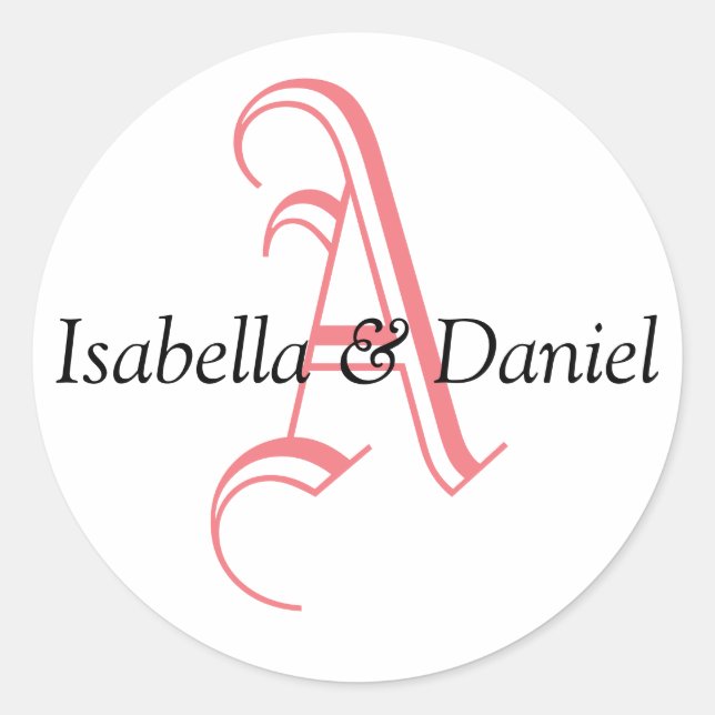 Black White Red Monogram Wedding Template Seals (Front)