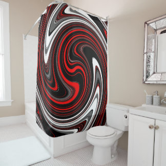 Black White Red Paint Swirl