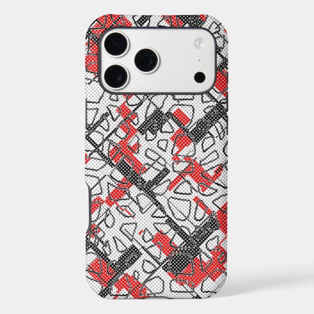 Black White Red Pattern   (Back)